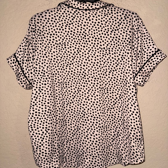 Kate Spade ♠️ Polka Dot Front Button Women's Pajama Shirt- Size XL - Picture 6 of 7
